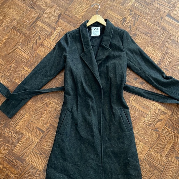 One Teaspoon - Charcoal Grey Wool Coat - Picture 3 of 5